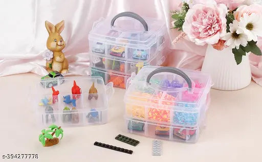 18 Grid jewellery Storage box(PINK & WHITE)