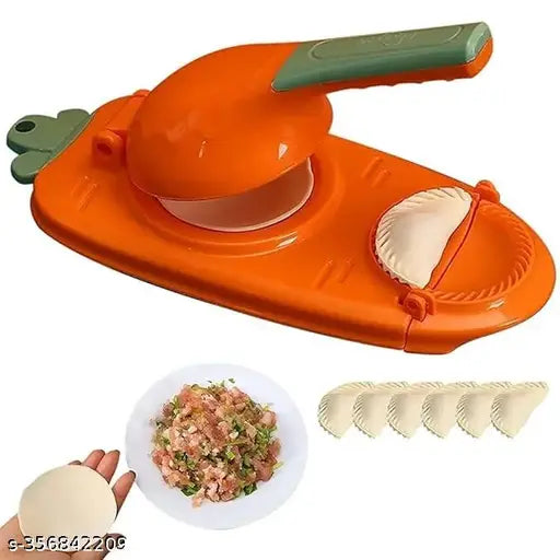 2 in 1 Dumpling Maker Ghughra Momos Maker Machine, Skin Press Mould for Gujiya Ghughra Mould Machine,Kitchen Dumpling Making Tool with Dumpling Puri Maker, Momo Maker (MULTI COLOR)