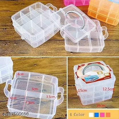 18 Grid Plastic Transparent Jewelry/Makeup/Cosmetic Storage Boxs Portable Jewelry Boxs Accessories for Earrings Ring ( WHITE )
