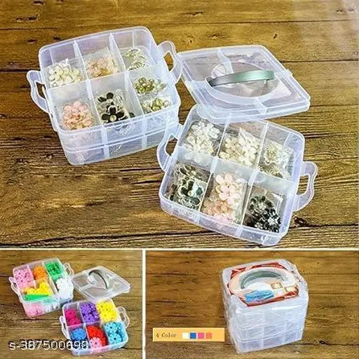 18 Grid Plastic Transparent Jewelry/Makeup/Cosmetic Storage Boxs Portable Jewelry Boxs Accessories for Earrings Ring ( WHITE )