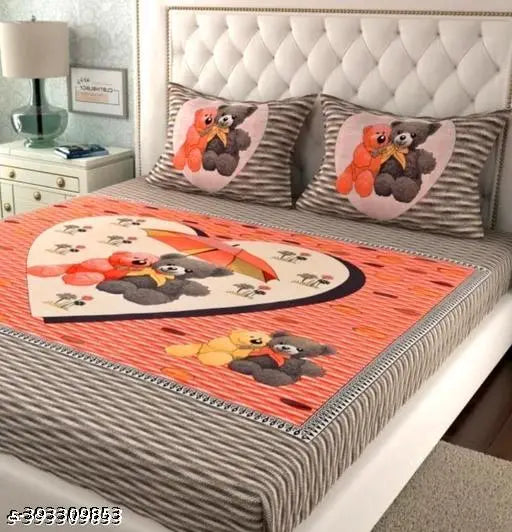 100% Cotton Rajasthani Jaipuri Double bed Size #Bedsheets Set of 1 Double #Bedsheets with 2 Pillow Covers (Multicolour) - 180 TC