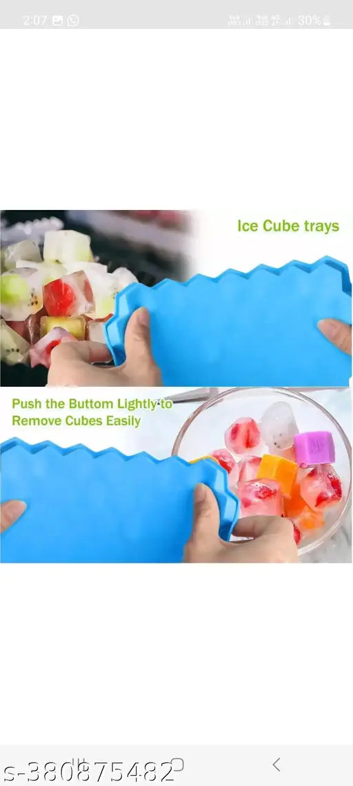 2 Pack Silicone Ice Cube Trays with Flexible 32-Ice Trays BPA Free, for Cake Chocolate Mould Kitchen Baking Tools, W hiskey, Cocktail, Stackable Flexible Safe Ice Cube Molds (2 pcs)