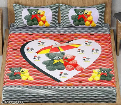 100% Cotton Rajasthani Jaipuri Double bed Size #Bedsheets Set of 1 Double #Bedsheets with 2 Pillow Covers (Multicolour) - 180 TC