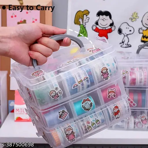 18 Grid Plastic Transparent Jewelry/Makeup/Cosmetic Storage Boxs Portable Jewelry Boxs Accessories for Earrings Ring ( WHITE )