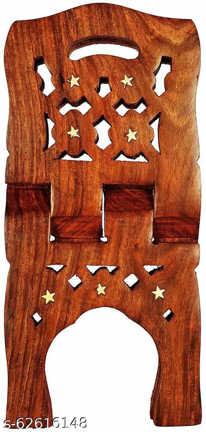 Online Quality Store book reading stand seesham Wooden Brown Rehal (Width (Open) = 16 cm : Height (Open) = 7 cm)