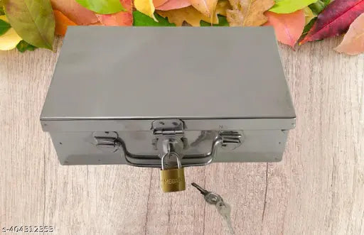 Secure Your Belongings with our Stainless Steel Jewllery Box - Featuring a Reliable Steel Lock