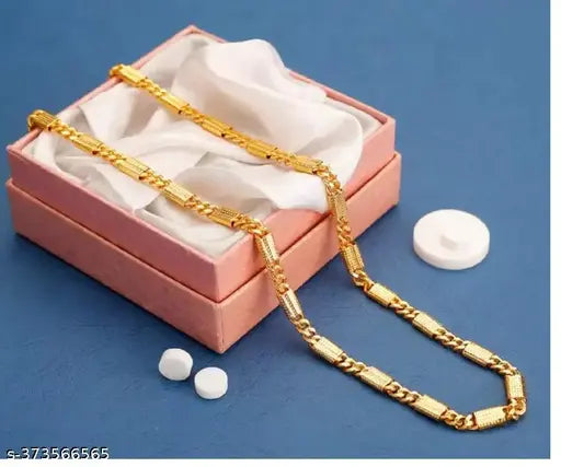 1 gram Stylish Heavy Golden Neck Men Chain “20” Inches Gold-plated Chain