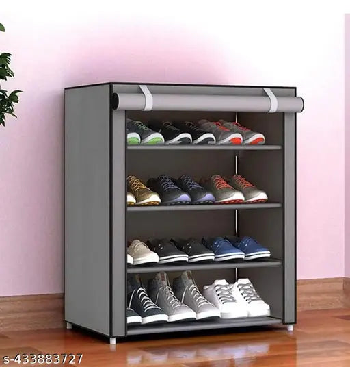 Shoe Rack 4 Step Grey 1 Pcs Set