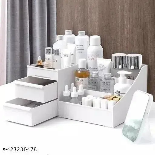Makeup Organizer With Drawers — Countertop Organizer for Cosmetics, Vanity Holder for Lipstick, Brushes, Lotions, Eyeshadow, Nail Polish and Jewelry