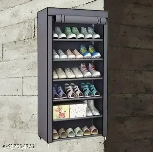 Shoes Rack Plastic And PVC 6 Step ITN Grey