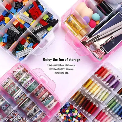 18 Grid jewellery Storage box(PINK & WHITE)