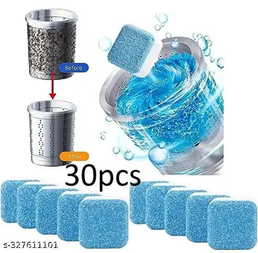 (Pack of 30) Washing Machine Deep Cleaner Tablets ,Descaling Powder Tablets for All Company? Front and Top Load Machine, Effervescent Tablet for Perfectly Automatic Cleaning of Tub & Drum Stain Remover