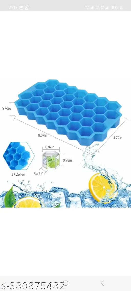 2 Pack Silicone Ice Cube Trays with Flexible 32-Ice Trays BPA Free, for Cake Chocolate Mould Kitchen Baking Tools, W hiskey, Cocktail, Stackable Flexible Safe Ice Cube Molds (2 pcs)