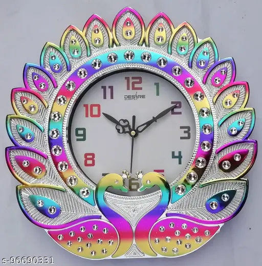 "Multicolor 12-Inch Picoc Style Wall Clock - Graceful and Modern Timepiece for Home Decor"